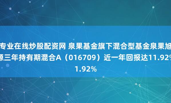 专业在线炒股配资网 泉果基金旗下混合型基金泉果旭源三年持有期混合A（016709）近一年回报达11.92%