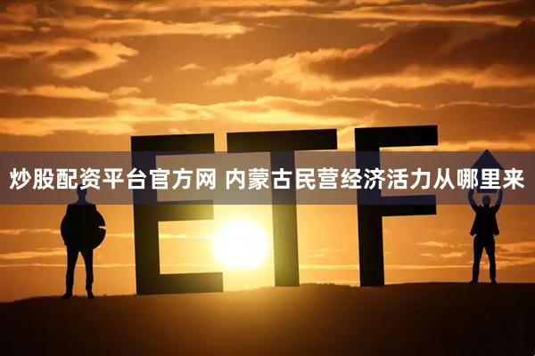 炒股配资平台官方网 内蒙古民营经济活力从哪里来