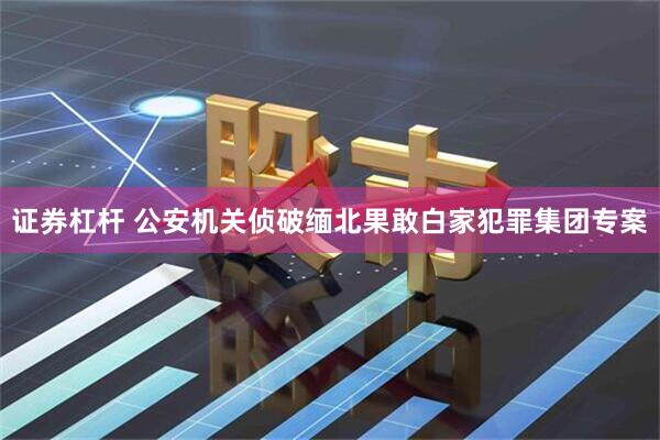 证券杠杆 公安机关侦破缅北果敢白家犯罪集团专案